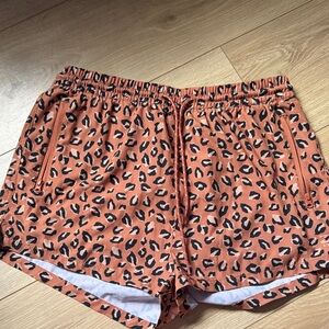Billabong Animal Print Athletic Shorts - Black and Brown